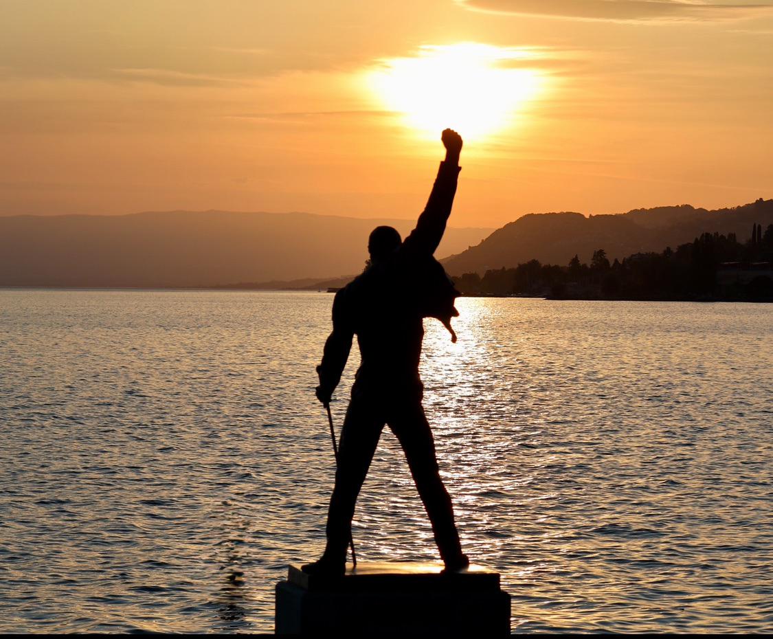 The statue of Freddie Mercury in Montreux
